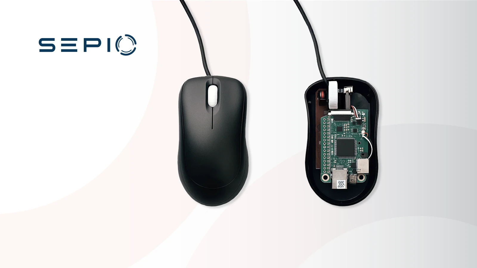 Hacked USB mouse with implanted Raspberry Pi Zero W